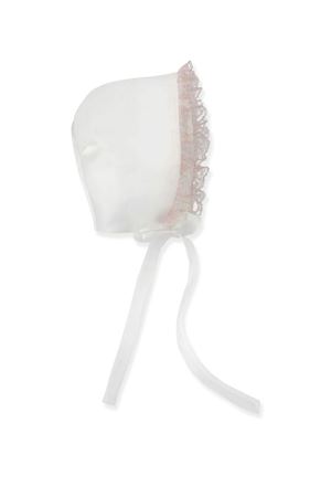 White pure silk organza bonnet LA STUPENDERIA KIDS | CBCP06O06.